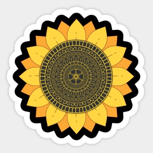 Mandala Sunflower Handmade Beautiful Amazing Color Pattern Sticker